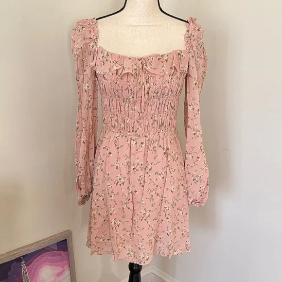 Reformation Floral Pink Dress Size 8 - Picture 1 of 8